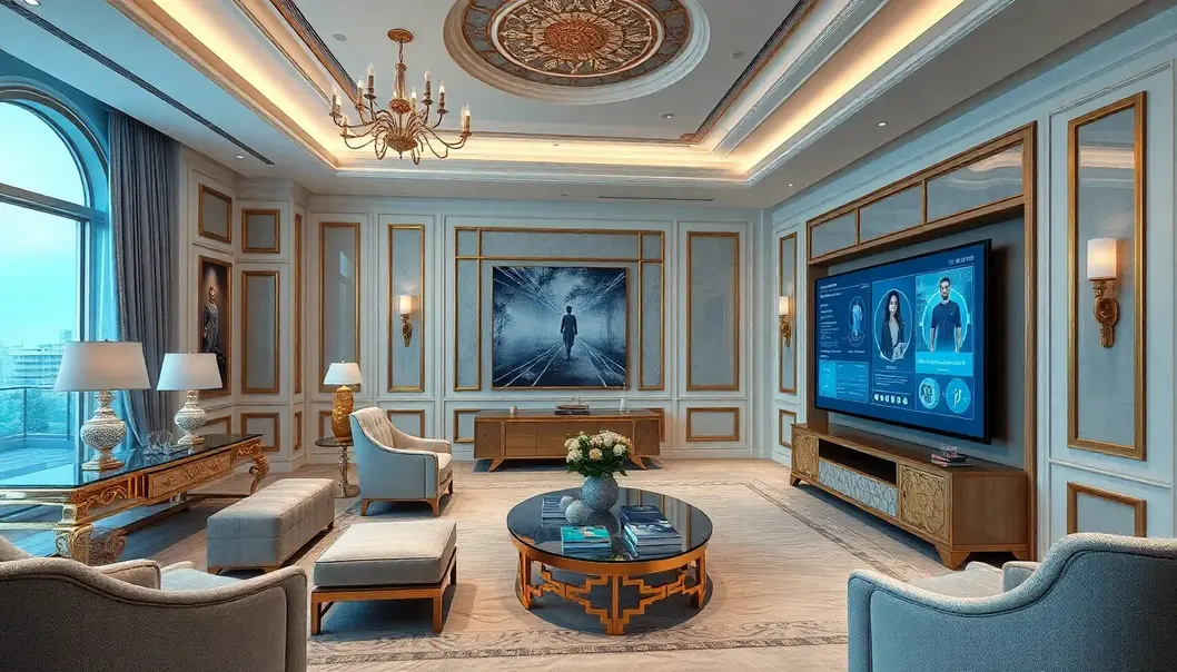 AI enhancing elegance in luxury office interiors through smart design solutions.